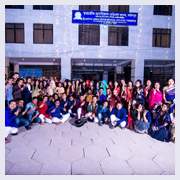 Students celebrating the 10th Anniversary of the college’